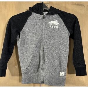 Roots‎ Kids Gray /Dark Gray Hoodie Youth M (7-8) Long Sleeve Full-Zip
